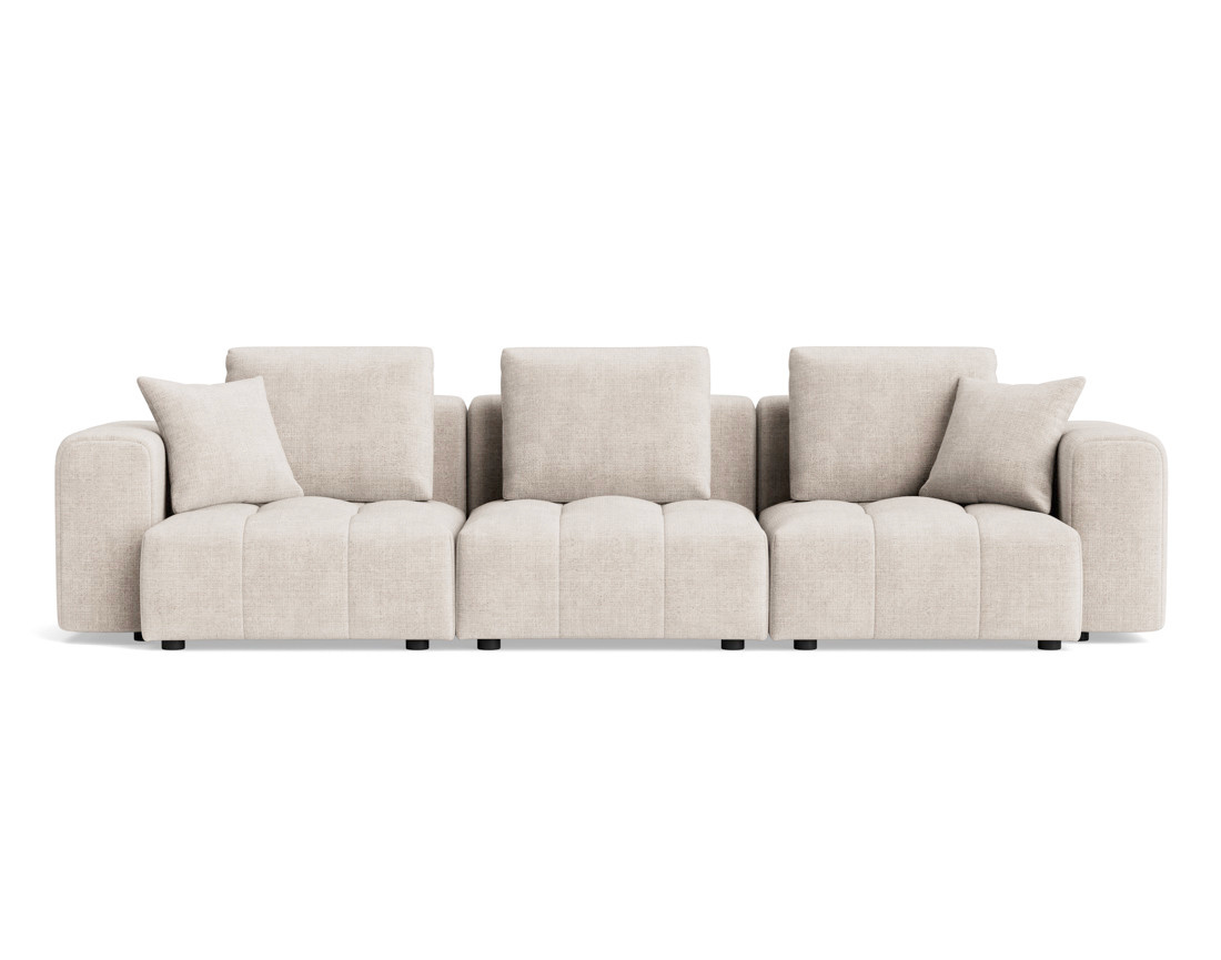 Canapé modulable 3 places en velours texturé Colette