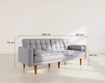 Banquette SUZANNE 2 places convertible clic-clac en tissu texturé | Best Mobilier