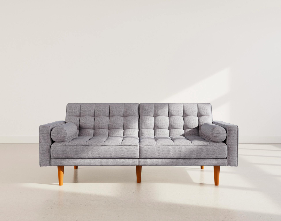 Banquette 2 places convertible clic-clac en tissu texturé Suzanne