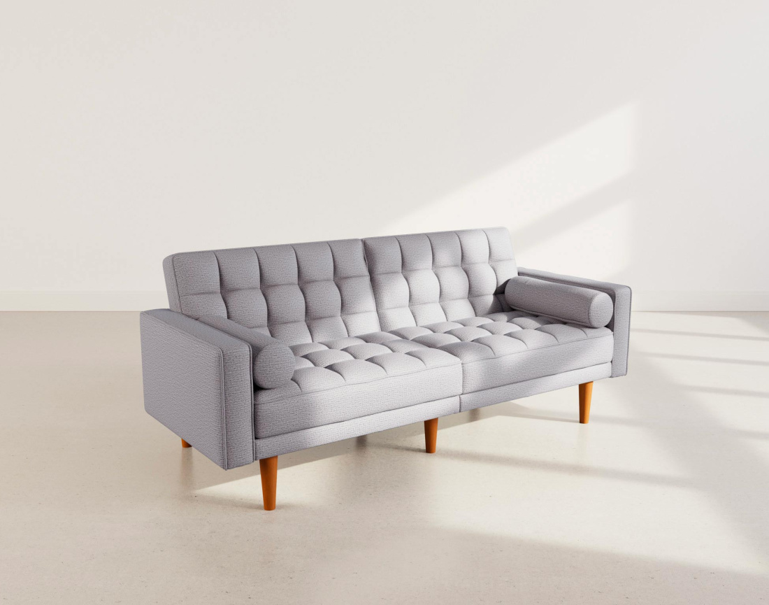 Banquette 2 places convertible clic-clac en tissu texturé Suzanne