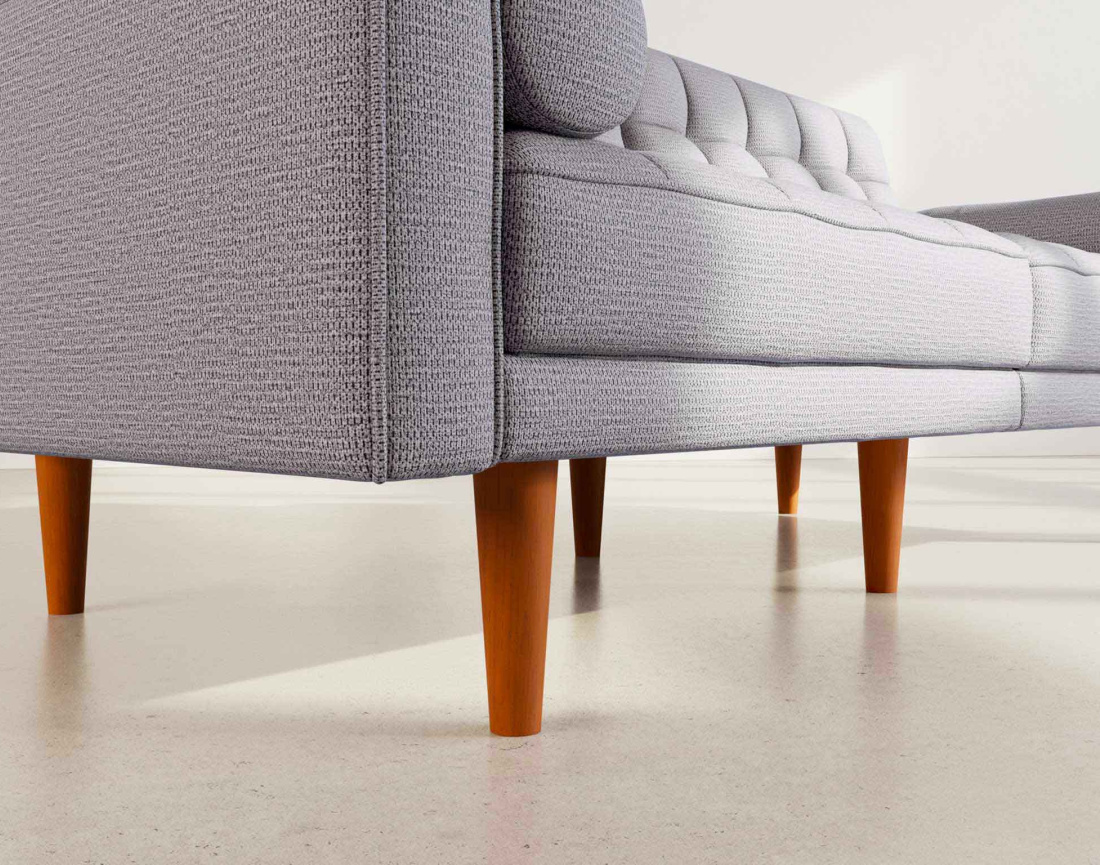 Banquette 2 places convertible clic-clac en tissu texturé Suzanne
