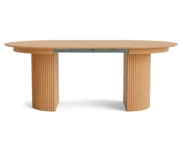 Table à manger ronde extensible avec 2 coffres de rangement effet bois 4 à 8 personnes Freya