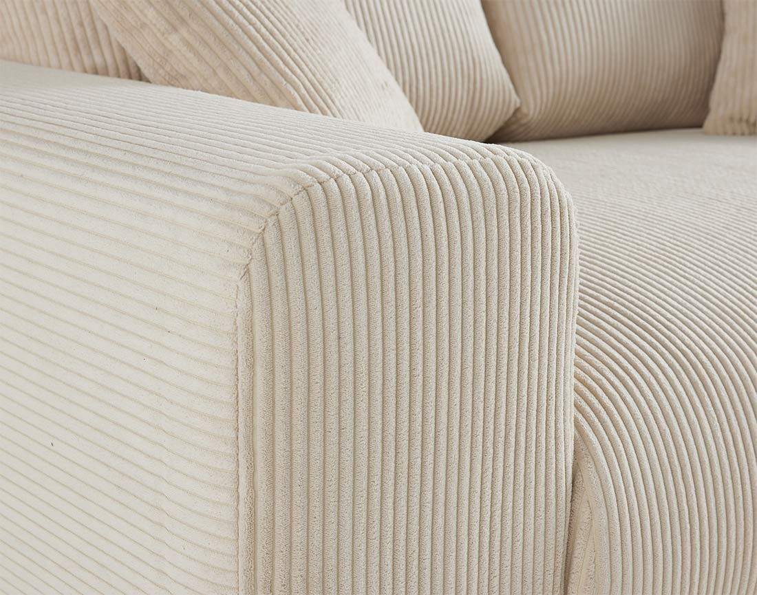 Ensemble de canapés droits Garance 2+3 places velours côtelé - Best Mobilier