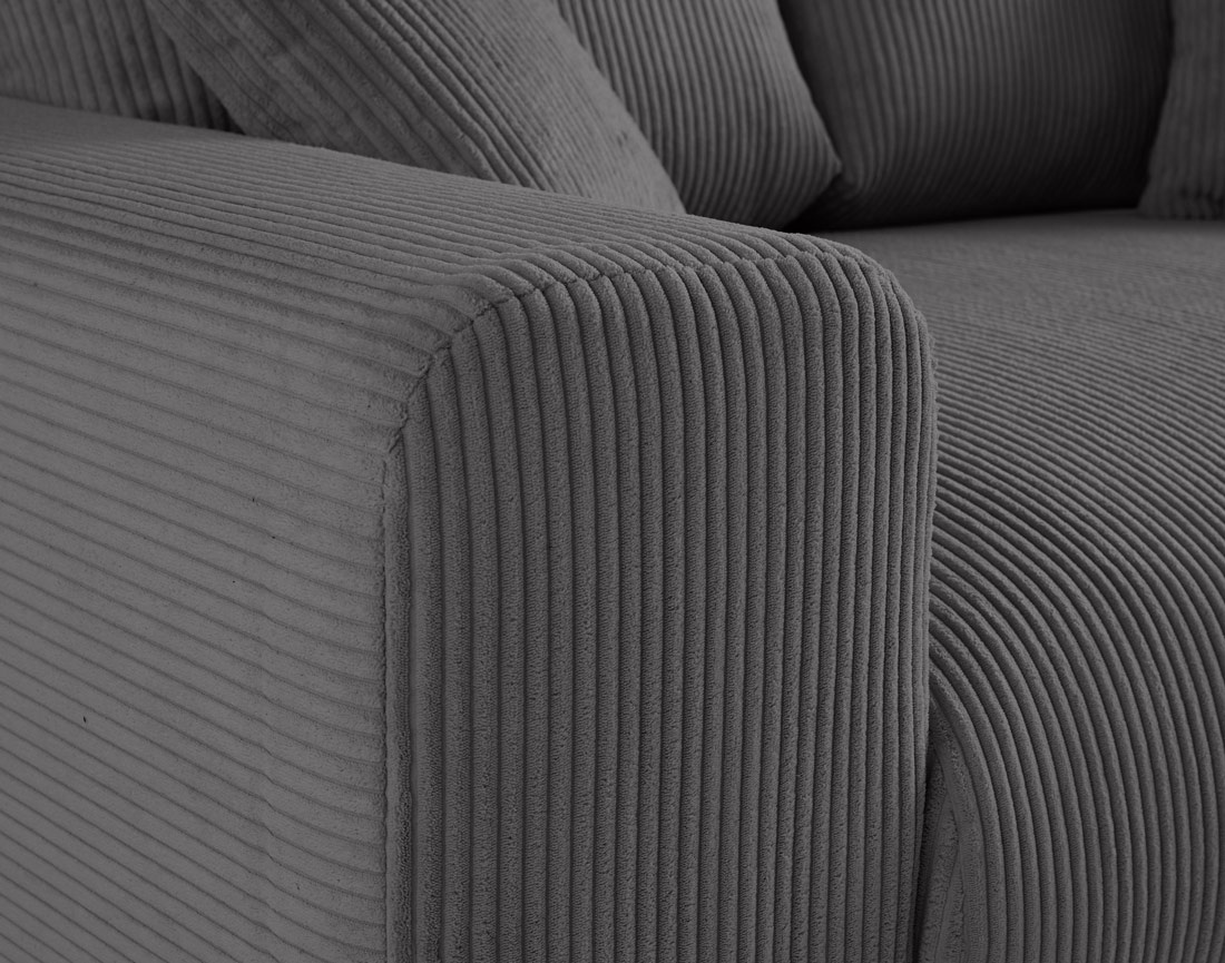 Ensemble de canapés droits Garance 2+3 places velours côtelé - Best Mobilier