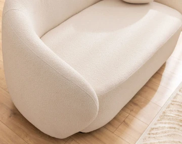 Ensemble de canapés droits Flore 2+3 places tissu bouclette - Best Mobilier