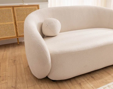 Ensemble de canapés droits Flore 2+3 places tissu bouclette - Best Mobilier
