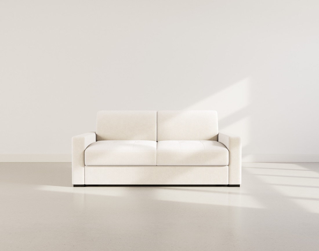 Canapé TRISTAN 3 places convertible express couchage quotidien 140 cm matelas 14 cm en velours côtelé | Best Mobilier