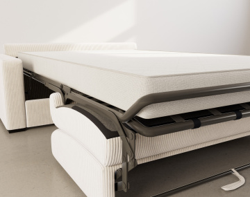 Canapé TRISTAN 3 places convertible express couchage quotidien 140 cm matelas 14 cm en velours côtelé | Best Mobilier