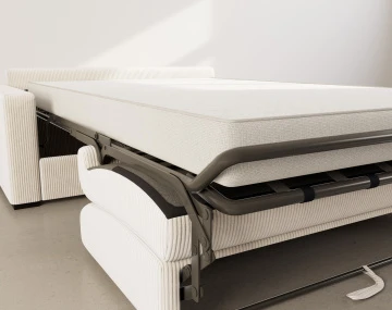 Canapé TRISTAN 3 places convertible express couchage quotidien 140 cm matelas 14 cm en velours côtelé | Best Mobilier