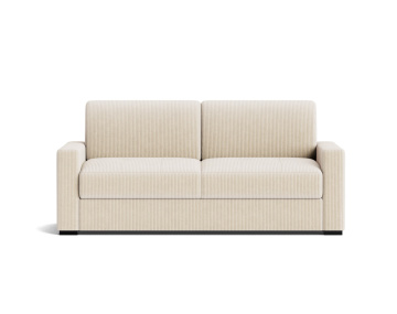 Canapé TRISTAN 3 places convertible express couchage quotidien 140 cm matelas 14 cm en velours côtelé | Best Mobilier