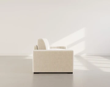 Canapé 3 places convertible express couchage quotidien 140 cm matelas 18 cm en velours côtelé Tristan