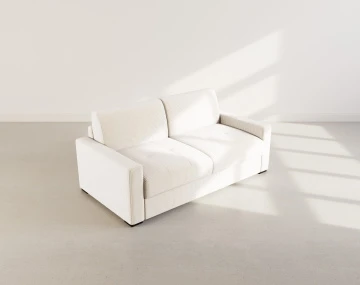 Canapé 3 places convertible express couchage quotidien 140 cm matelas 18 cm en velours côtelé Tristan