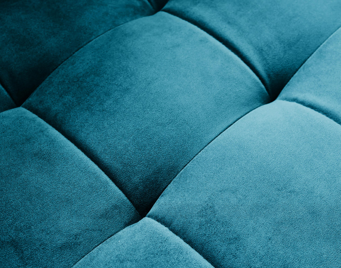 Canapé d'angle droit 5 places convertible en velours Anna