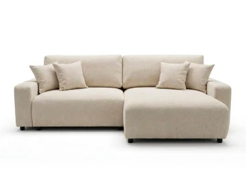 Canapé d'angle réversible 4 places convertible avec coffre en velours texturé Mini Pivoine