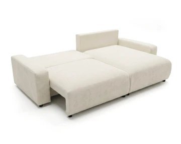 Canapé d'angle réversible 4 places convertible avec coffre en velours texturé Mini Pivoine