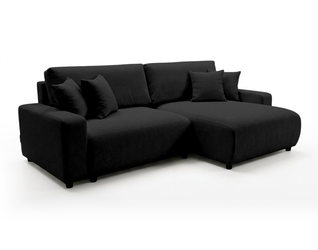 Canapé d'angle réversible 4 places convertible avec coffre en velours texturé Mini Pivoine