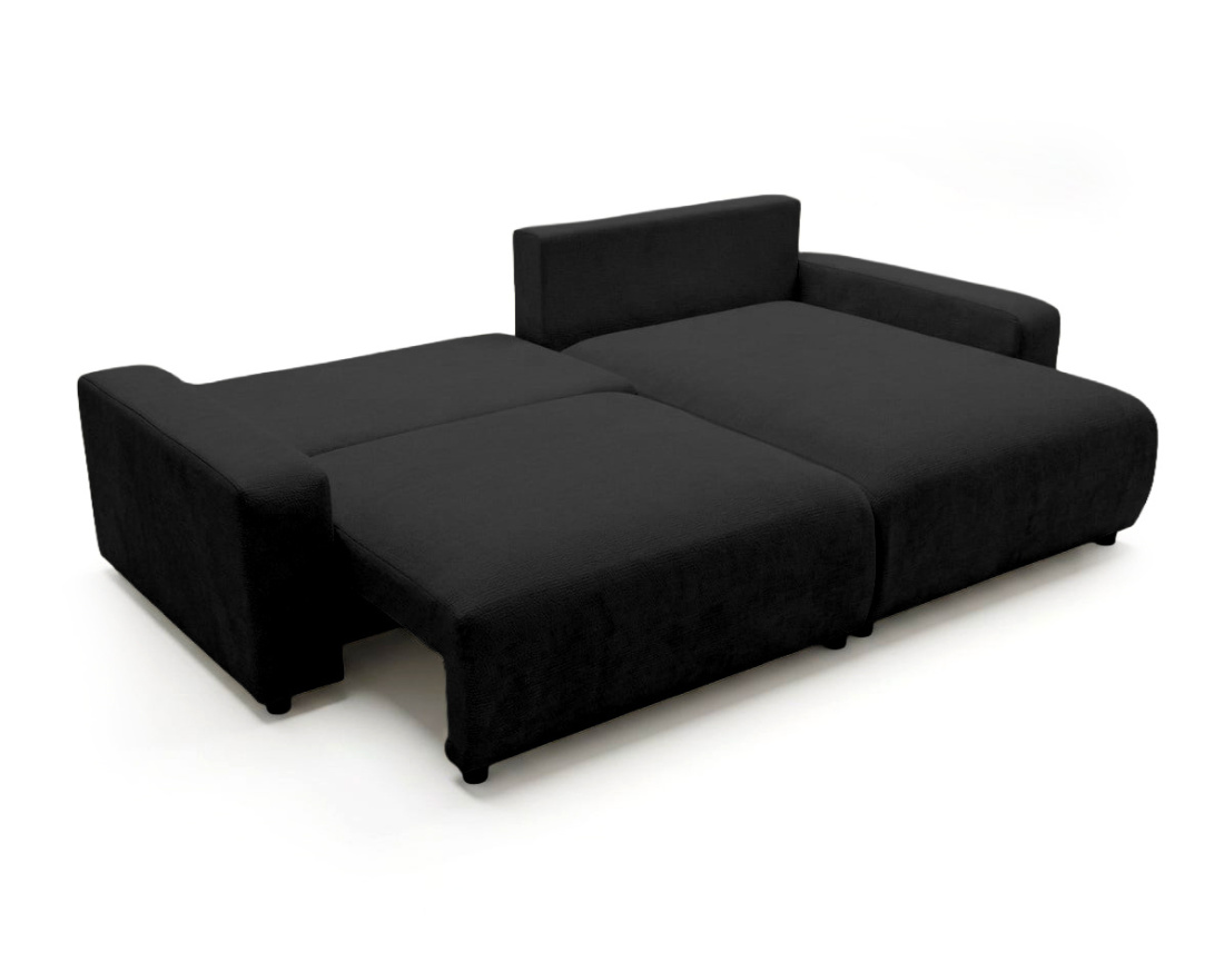 Canapé d'angle réversible 4 places convertible avec coffre en velours texturé Mini Pivoine