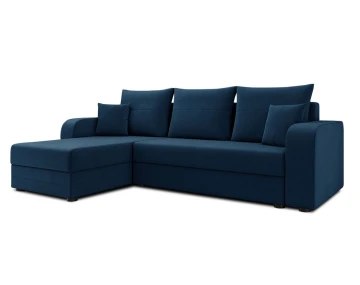 Harvey - canapé d'angle 4 places réversible convertible avec coffre en velours - style contemporain