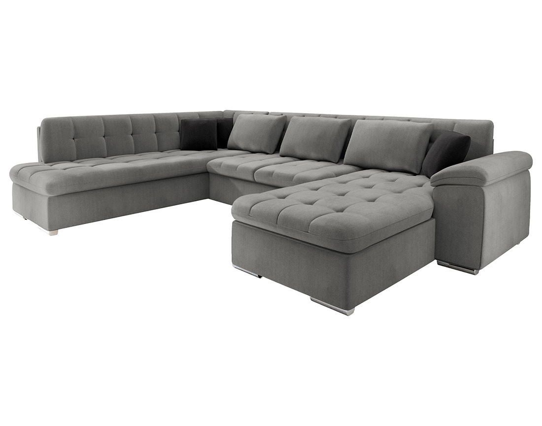 Chuck – canapé panoramique d'angle gauche convertible avec coffre au style contemporain