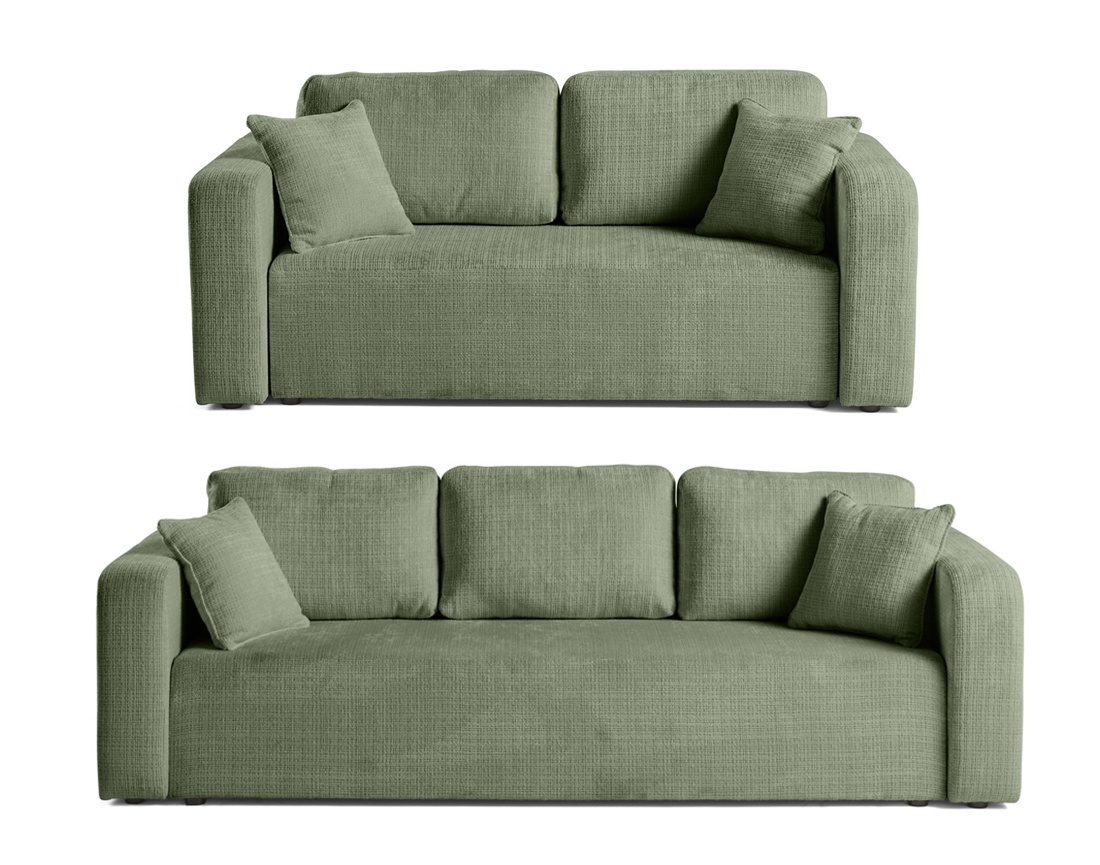 Ensemble de canapés droits Miro 2+3 places velours texturé - Best Mobilier