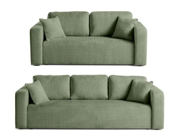 Ensemble de canapés droits Miro 2+3 places velours texturé - Best Mobilier