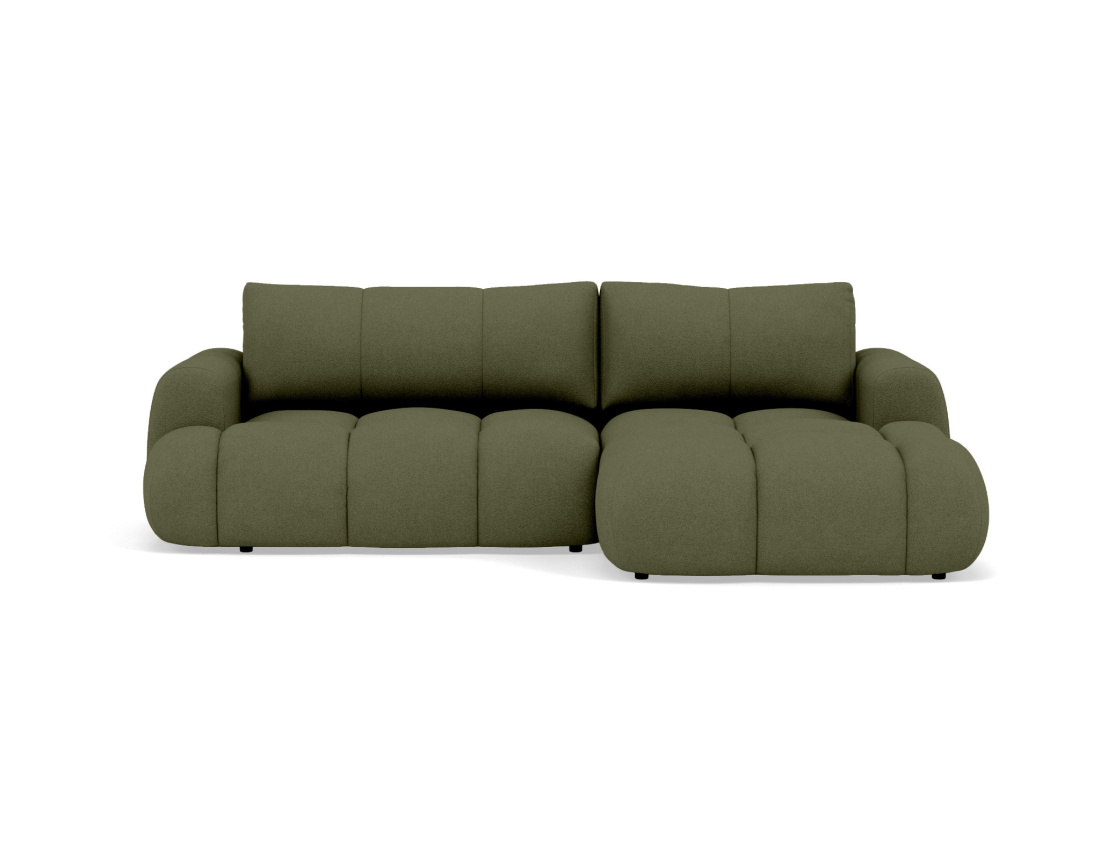 Canapé YULIN d'angle droit 4 places convertible avec coffre en tissu bouclette Yulin - Best Mobilier