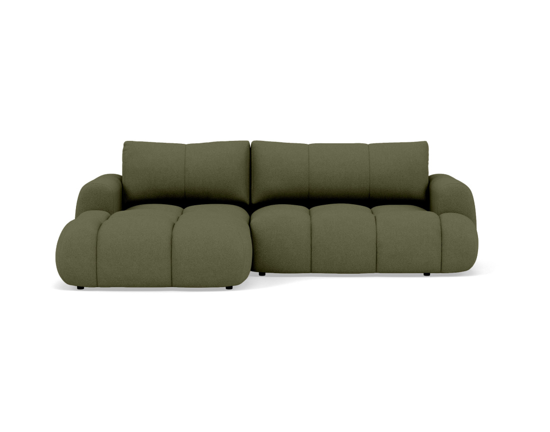 Canapé YULIN d'angle 4 places convertible en tissu bouclette - Best Mobilier