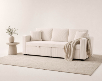 Canapé droit 3 places convertible matière pet friendly Cyrus - Best Mobilier