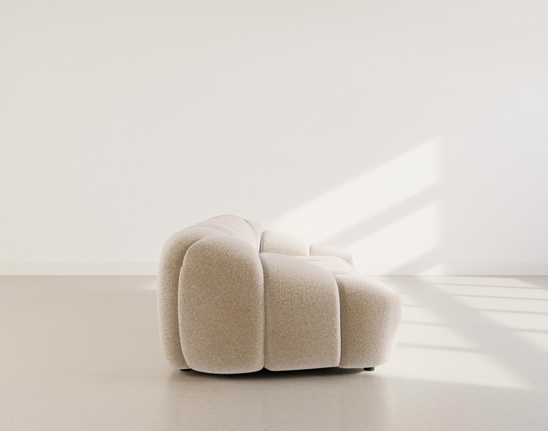 Canapé AVA 3 places en velours texturé - Best Mobilier