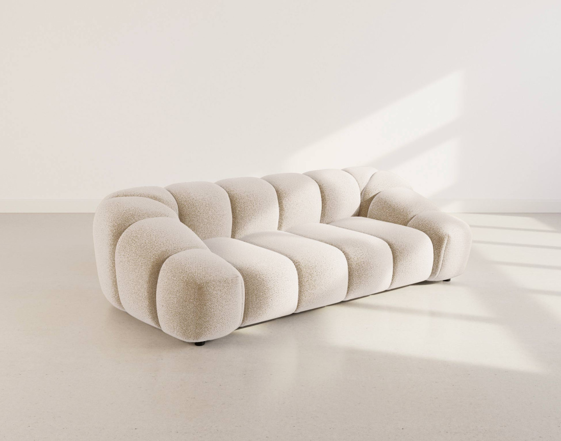 Canapé AVA 3 places en velours texturé - Best Mobilier