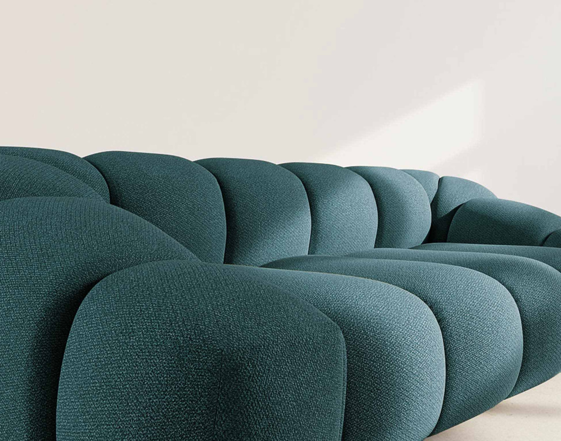 Canapé AVA 3 places en velours texturé - Best Mobilier