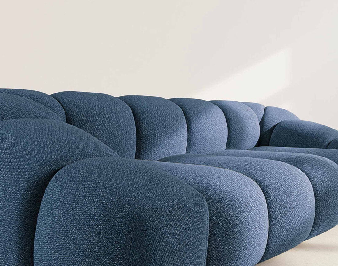 Canapé AVA 3 places en velours texturé - Best Mobilier