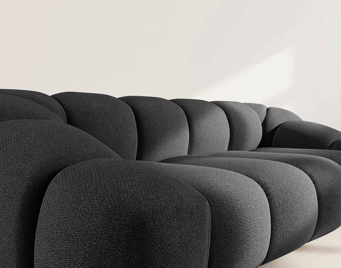 Canapé AVA 3 places en velours texturé - Best Mobilier