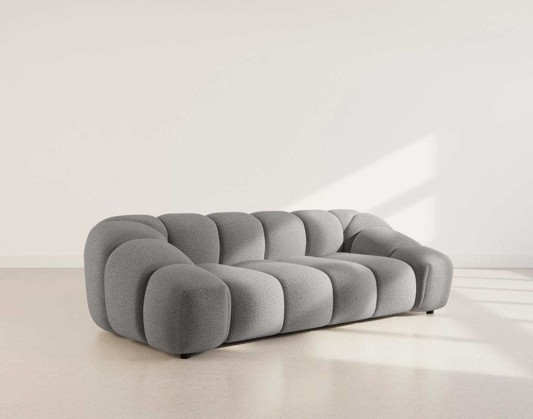 Canapé AVA 3 places en velours texturé - Best Mobilier