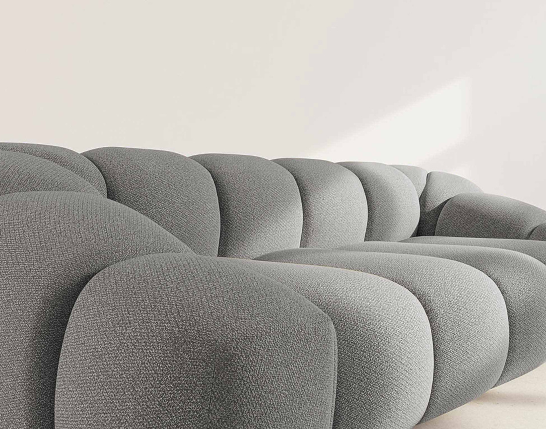 Canapé AVA 3 places en velours texturé - Best Mobilier