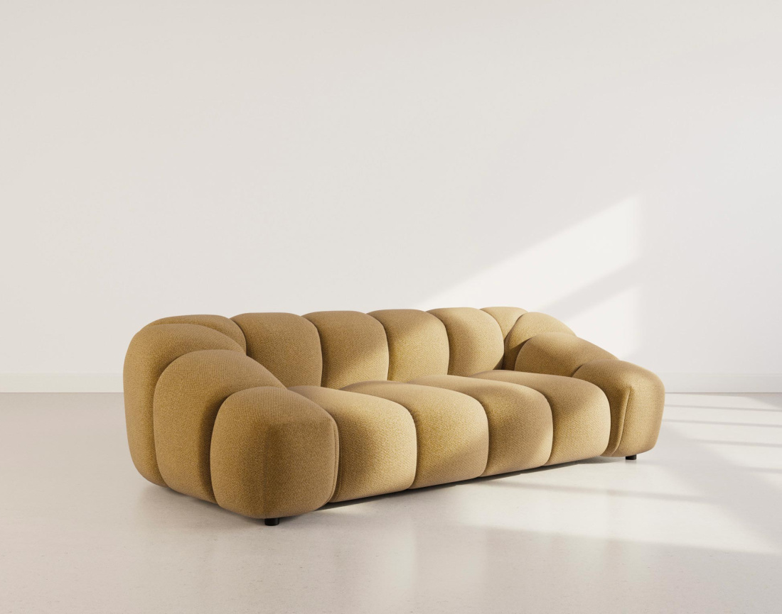Canapé AVA 3 places en velours texturé - Best Mobilier