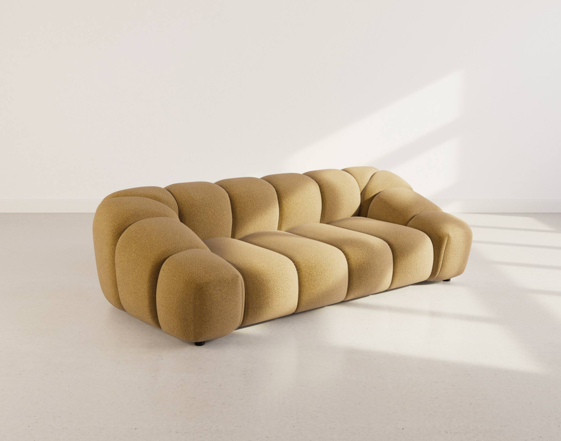 Canapé AVA 3 places en velours texturé - Best Mobilier