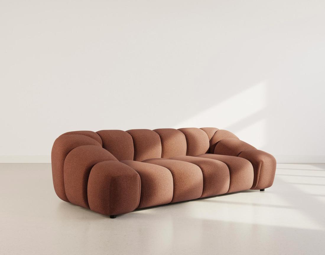 Canapé AVA 3 places en velours texturé - Best Mobilier
