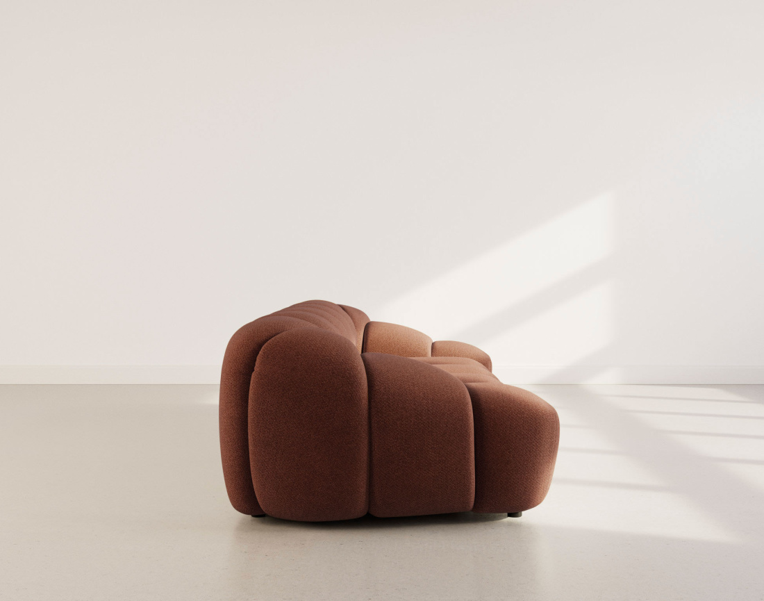 Canapé AVA 3 places en velours texturé - Best Mobilier