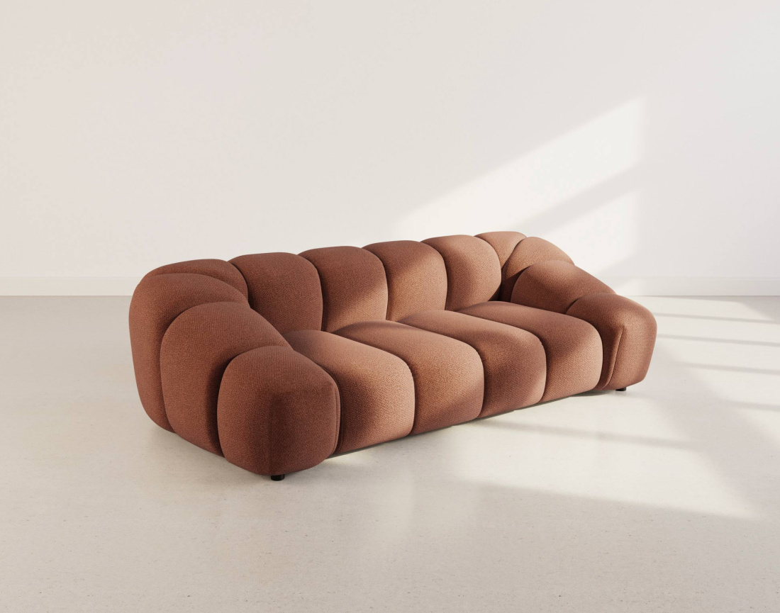 Canapé AVA 3 places en velours texturé - Best Mobilier