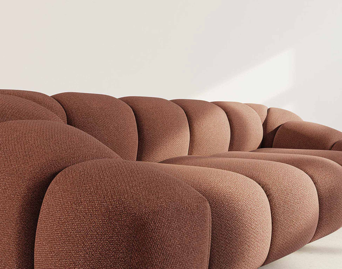 Canapé AVA 3 places en velours texturé - Best Mobilier