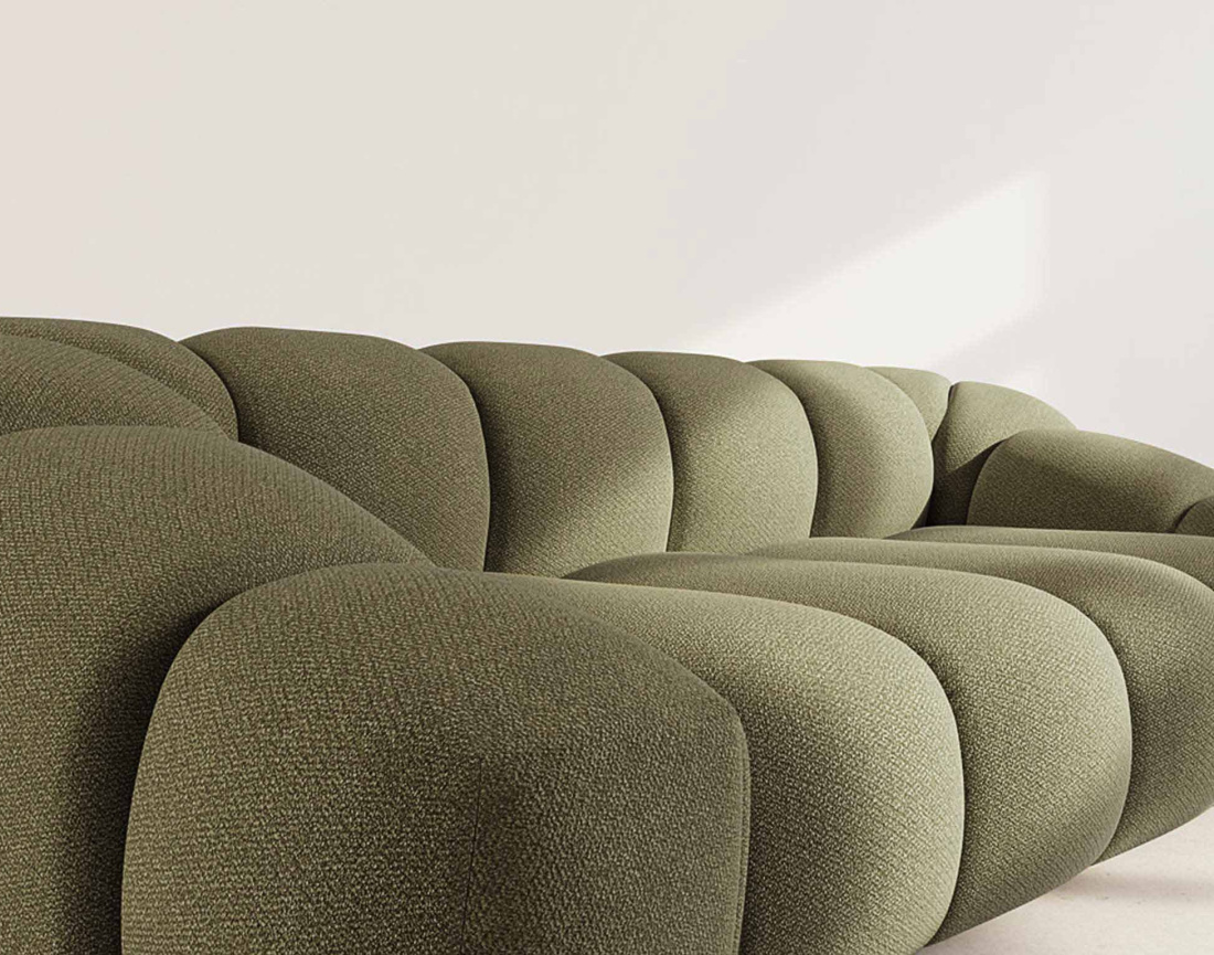 Canapé AVA 3 places en velours texturé - Best Mobilier