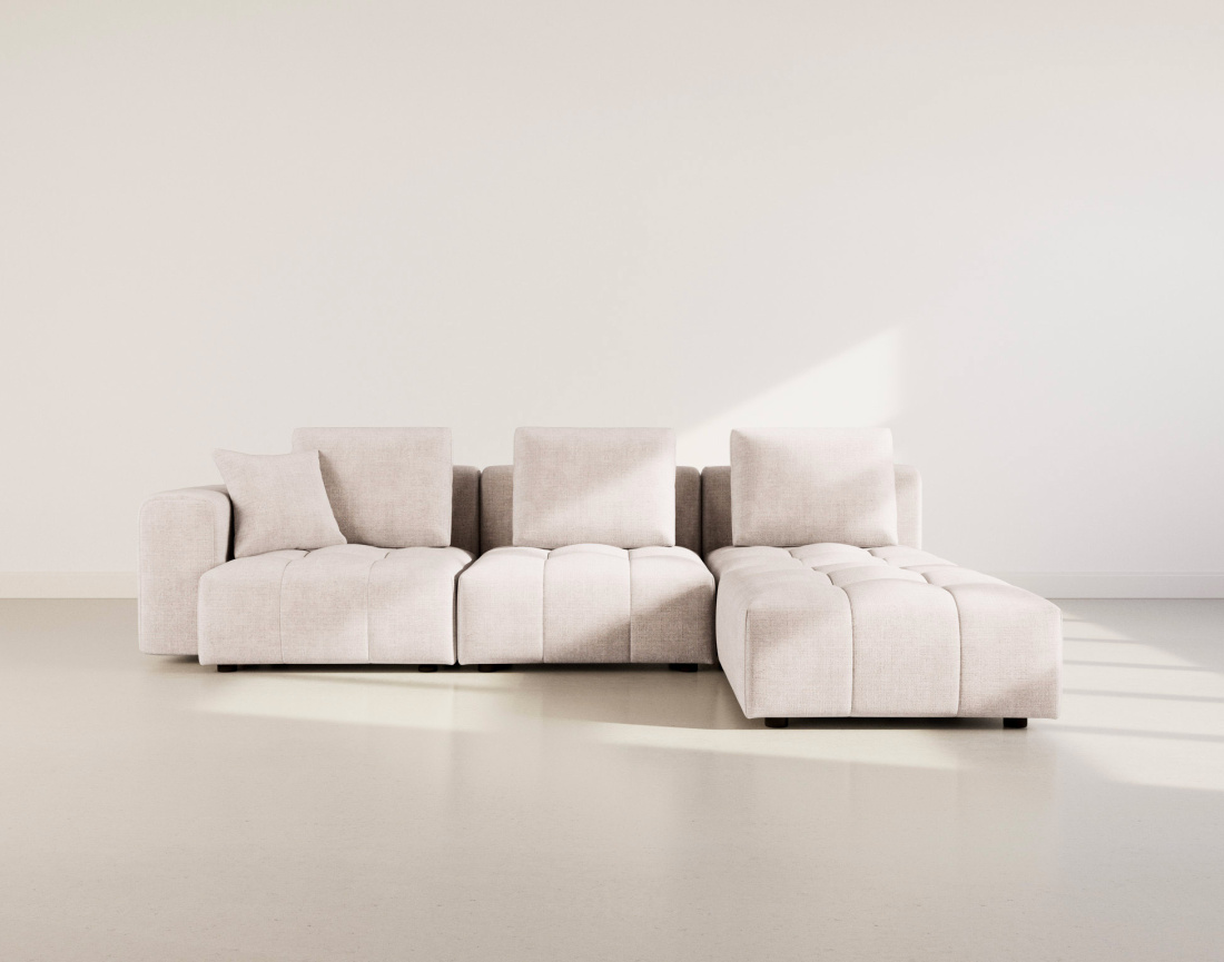 Canapé modulable 4 places en velours texturé Colette