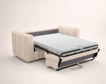 Canapé VIOLETTE 3 places convertible express couchage quotidien 140 cm matelas 14 cm velours gaufré | Best Mobilier