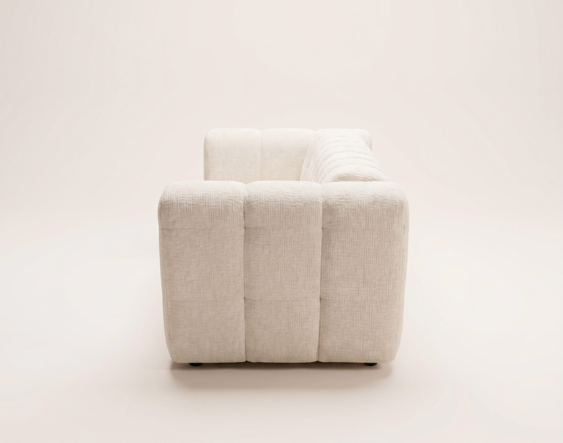 Canapé VIOLETTE 3 places convertible express couchage quotidien 140 cm matelas 14 cm velours gaufré | Best Mobilier