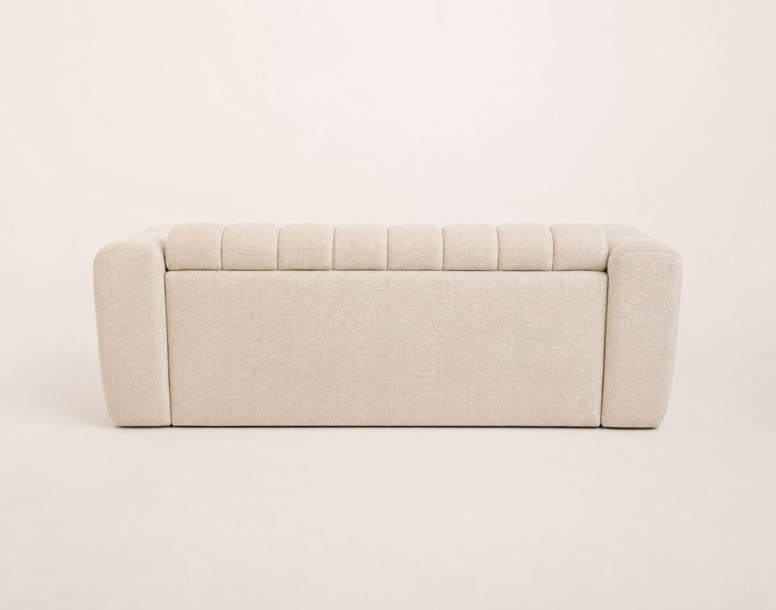 Canapé VIOLETTE 3 places convertible express couchage quotidien 140 cm matelas 14 cm velours gaufré | Best Mobilier