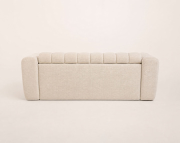 Canapé VIOLETTE 3 places convertible express couchage quotidien 140 cm matelas 14 cm velours gaufré | Best Mobilier