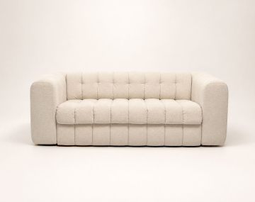 Canapé VIOLETTE 3 places convertible express couchage quotidien 140 cm matelas 14 cm velours gaufré | Best Mobilier