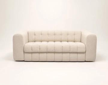 Canapé VIOLETTE 3 places convertible express couchage quotidien 140 cm matelas 14 cm velours gaufré | Best Mobilier