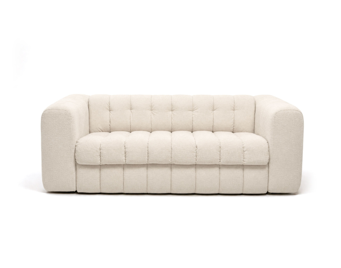 Canapé VIOLETTE 3 places convertible express couchage quotidien 140 cm matelas 14 cm velours gaufré | Best Mobilier